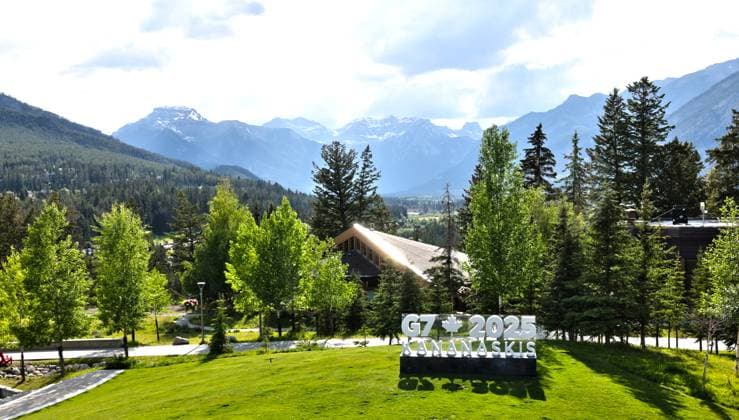 G7 Gipfel der Regierungschefs Kanada 14.05.2025, Canada, Alberta, Banff, Internationales Medien Centrum für den G7 Gipfel der Regierungschefs im Nationalpark Kananaskis Lodge Village, Â Banff Alberta Canada