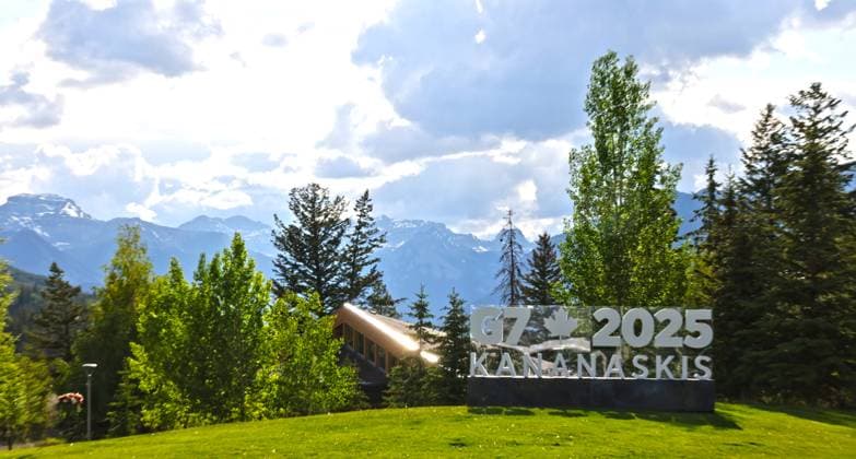 G7 Gipfel der Regierungschefs Kanada 14.05.2025, Canada, Alberta, Banff, Internationales Medien Centrum für den G7 Gipfel der Regierungschefs im Nationalpark Kananaskis Lodge Village, Â Banff Alberta Canada