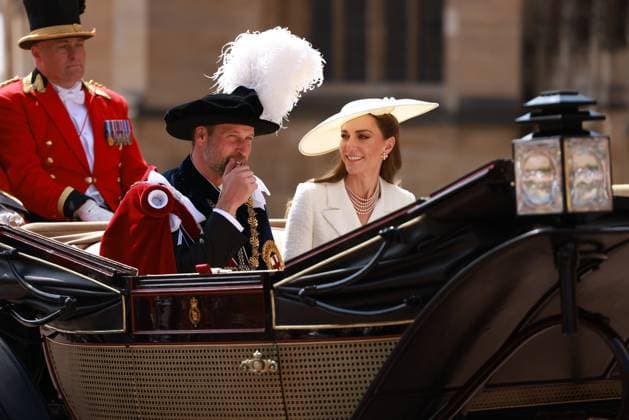 Entertainment Themen der Woche KW25 Entertainment Bilder des Tages Garter Ceremony - Windsor Castle Ceremony of the garter Windsor castle . HM King Charles III attended by Prince William of Wales Princess Katherine of Wales and other royals . Kate William Royals Windsor, Credit:Ian Vogler Avalon UK, Windsor  Copyright: xIanxVoglerx xAvalonx 1011425627