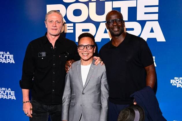 CELEBRITES : Avant Premiere du film SUR LA ROUTE DE PAPA - Paris - 16 06 2025 Emmanuel Petit ,Guest and Lilian Thuram attend the SUR LA ROUTE DE PAPA premiere on June 16, 2025 in Paris, France. ( Photo by Dante Badano PSNewz ) ParisFrance  Copyright: xx