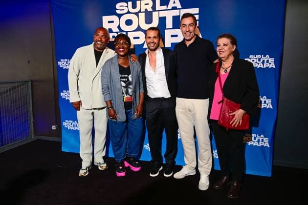 CELEBRITES : Avant Premiere du film SUR LA ROUTE DE PAPA - Paris - 16 06 2025 BouraouÃ¯a Marzouk , Robert Pires , Nabil AitakkaouaIi and Olivier Dacourt attend the SUR LA ROUTE DE PAPA premiere on June 16, 2025 in Paris, France. ( Photo by Dante Badano PSNewz ) ParisFrance  Copyright: xx