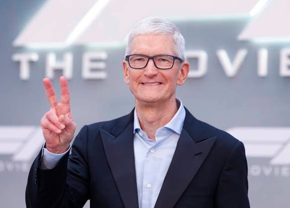 Tim Cook arrives on the red carpet for the Apple Original Films & Warner Bros. Pictures F1 World Premiere in Times Square on Monday, June 16, 2025 in New York City.  NYP20250616156 JOHNxANGELILLO