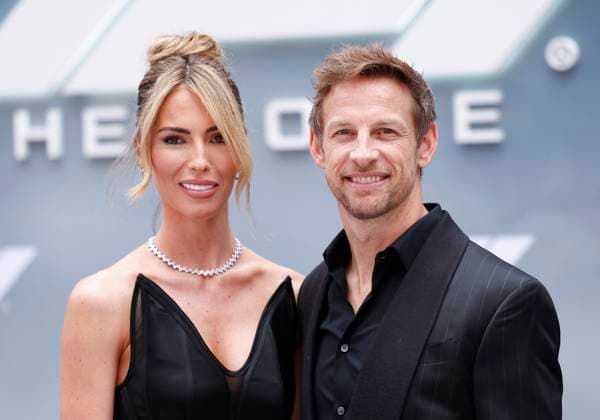 Brittny Ward and Jenson Button arrive on the red carpet for the Apple Original Films & Warner Bros. Pictures F1 World Premiere in Times Square on Monday, June 16, 2025 in New York City.  NYP20250616101 JOHNxANGELILLO
