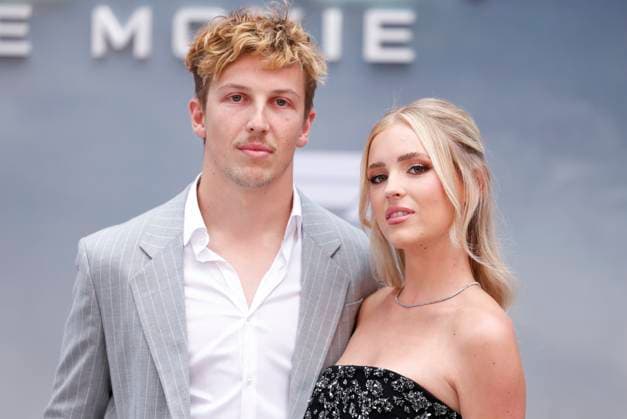 Liam Lawson, Hannah St. John arrive on the red carpet for the Apple Original Films & Warner Bros. Pictures F1 World Premiere in Times Square on Monday, June 16, 2025 in New York City.  NYP20250616125 JOHNxANGELILLO