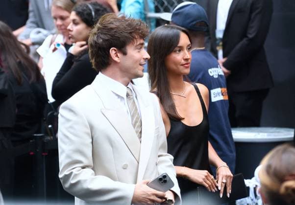F1 World Premiere - Arrival - Charles Leclerc F1 Ferrari driver Charles Leclerc with his girlfriend Alexandra Saint Mleux arrive at the F1 movie world premiere in Times Square, New York on June 16, 2025. Photo by Charles Guerin ABACAPRESS.COM New York City NY United States  Copyright: xGuerinxCharles ABACAx