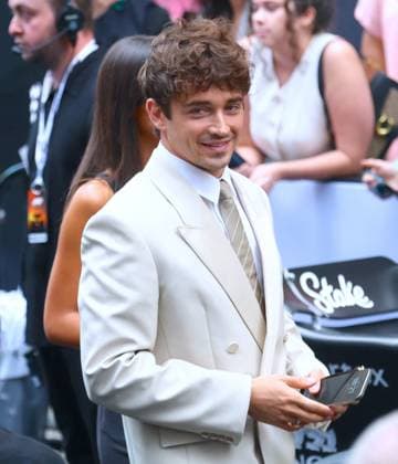 F1 World Premiere - Arrival - Charles Leclerc F1 Ferrari driver Charles Leclerc with his girlfriend Alexandra Saint Mleux arrive at the F1 movie world premiere in Times Square, New York on June 16, 2025. Photo by Charles Guerin ABACAPRESS.COM New York City NY United States  Copyright: xGuerinxCharles ABACAx