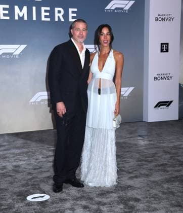 June 16, 2025, New York, Ny, United States: Brad Pitt and Ines de Ramon attend the World Premiere of Apple Original Films F1: The Movie at Times Square in New York. June 16, 2025. New York United States - ZUMAp281 20250616_zea_p281_019 Copyright: xPhotoxImagexPressx
