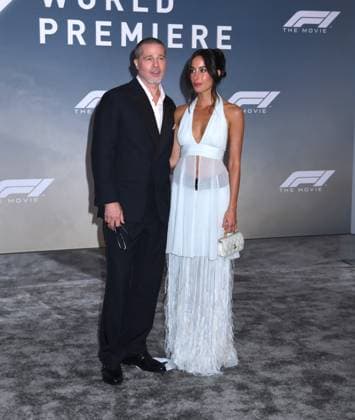June 16, 2025, New York, Ny, United States: Brad Pitt and Ines de Ramon attend the World Premiere of Apple Original Films F1: The Movie at Times Square in New York. June 16, 2025. New York United States - ZUMAp281 20250616_zea_p281_020 Copyright: xPhotoxImagexPressx