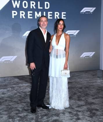 June 16, 2025, New York, Ny, United States: Brad Pitt and Ines de Ramon attend the World Premiere of Apple Original Films F1: The Movie at Times Square in New York. June 16, 2025. New York United States - ZUMAp281 20250616_zea_p281_024 Copyright: xPhotoxImagexPressx