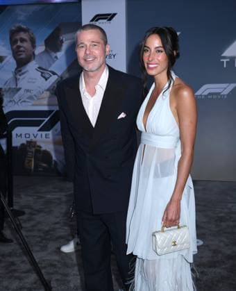 June 16, 2025, New York, Ny, United States: Brad Pitt and Ines de Ramon attend the World Premiere of Apple Original Films F1: The Movie at Times Square in New York. June 16, 2025. New York United States - ZUMAp281 20250616_zea_p281_030 Copyright: xPhotoxImagexPressx