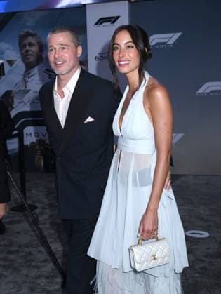 June 16, 2025, New York, Ny, United States: Brad Pitt and Ines de Ramon attend the World Premiere of Apple Original Films F1: The Movie at Times Square in New York. June 16, 2025. New York United States - ZUMAp281 20250616_zea_p281_038 Copyright: xPhotoxImagexPressx