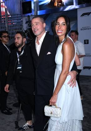 June 16, 2025, New York, Ny, United States: Brad Pitt and Ines de Ramon attend the World Premiere of Apple Original Films F1: The Movie at Times Square in New York. June 16, 2025. New York United States - ZUMAp281 20250616_zea_p281_040 Copyright: xPhotoxImagexPressx