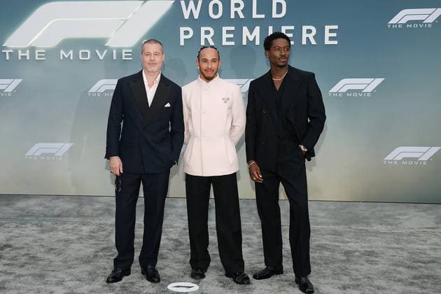 Red carpet arrivals for the World Premiere of Apple Original Films F1 The Movie in Times Square. F1 The Movie will be released in theatre s and in IMAX in partnership with Warner Bros. Pictures on June 27, 2025 Featuring: Brad Pitt, Lewis Hamilton and Damson Idris Where: New York, New York, United States When: 16 Jun 2025 Credit: Marion Curtis StarPix for Apple Original Films INSTARimages EDITORIAL USE ONLY. NOT FOR USE BY NEWSPAPERS BASED IN THE UK. Copyright: xMarionxCurtisx xStarPixxforxApplexOriginalxFilmsx instar54848234