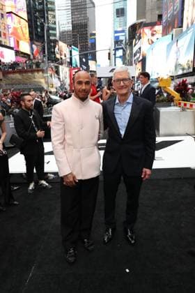Red carpet arrivals for the World Premiere of Apple Original Films F1 The Movie in Times Square. F1 The Movie will be released in theatre s and in IMAX in partnership with Warner Bros. Pictures on June 27, 2025 Featuring: Lewis Hamilton and Tim Cook Where: New York, New York, United States When: 16 Jun 2025 Credit: Marion Curtis StarPix for Apple Original Films INSTARimages EDITORIAL USE ONLY. NOT FOR USE BY NEWSPAPERS BASED IN THE UK. Copyright: xMarionxCurtisx xStarPixxforxApplexOriginalxFilmsx instar54848238