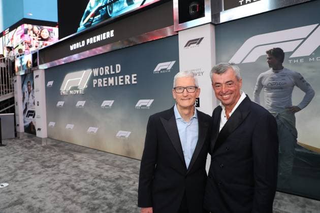 Red carpet arrivals for the World Premiere of Apple Original Films F1 The Movie in Times Square. F1 The Movie will be released in theatre s and in IMAX in partnership with Warner Bros. Pictures on June 27, 2025 Featuring: Tim Cook and Eddy Cue Where: New York, New York, United States When: 16 Jun 2025 Credit: Marion Curtis StarPix for Apple Original Films INSTARimages EDITORIAL USE ONLY. NOT FOR USE BY NEWSPAPERS BASED IN THE UK. Copyright: xMarionxCurtisx xStarPixxforxApplexOriginalxFilmsx instar54848240