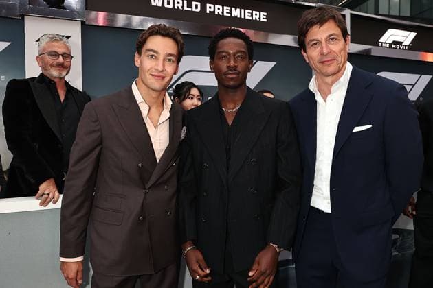 Red carpet arrivals for the World Premiere of Apple Original Films F1 The Movie in Times Square. F1 The Movie will be released in theatre s and in IMAX in partnership with Warner Bros. Pictures on June 27, 2025 Featuring: George Russell, Damson Idris and Toto Wolff Where: New York, New York, United States When: 16 Jun 2025 Credit: Dave Allocca Starpix INSTARimages EDITORIAL USE ONLY. NOT FOR USE BY NEWSPAPERS BASED IN THE UK. Copyright: xx instar54848331