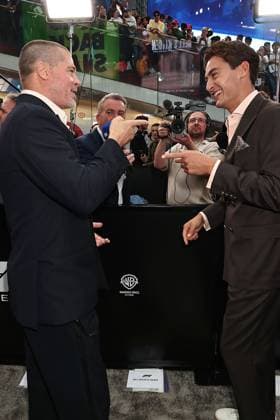 Red carpet arrivals for the World Premiere of Apple Original Films F1 The Movie in Times Square. F1 The Movie will be released in theatre s and in IMAX in partnership with Warner Bros. Pictures on June 27, 2025 Featuring: Brad Pitt and George Russell Where: New York, New York, United States When: 16 Jun 2025 Credit: Dave Allocca Starpix INSTARimages EDITORIAL USE ONLY. NOT FOR USE BY NEWSPAPERS BASED IN THE UK. Copyright: xx instar54848348