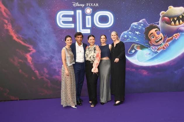 Rome, Italy: Rome, The Space Cinema Moderno Premiere of the Disney and Pixar Film Elio , Pictured: Alessandra Mastronardi, Adriano Giannini, Domee Shi, Madeline Sharafian and Mary Alice Drumm Rome Italy  - ZUMAp169 20250617_zea_p169_625 Copyright: xVincenzoxLandix