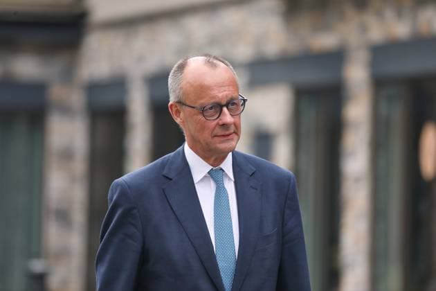 Kananaskis, Alberta, Kanada, 17.06.2025: Mountain Lodge: G7-Gipfel 2025: Bundeskanzler Friedrich Merz (CDU) zum Abschluss des Treffens auf dem Weg zu einem Statement vor Journalisten, in dem er den Gipfel als vollen Erfolg bezeichnet Copyright: xdtsxNachrichtenagenturx dts_71232