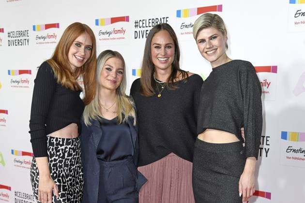 Sandra Hunke, Anna Osicki, Saskia Grimm und Lea Oude Engberink beim Ernsting™s family Mode Empfang unter dem inspirierenden Motto CELEBRATE DIVERSITY im Riverside Hotel in Hamburg am 17.06.2025