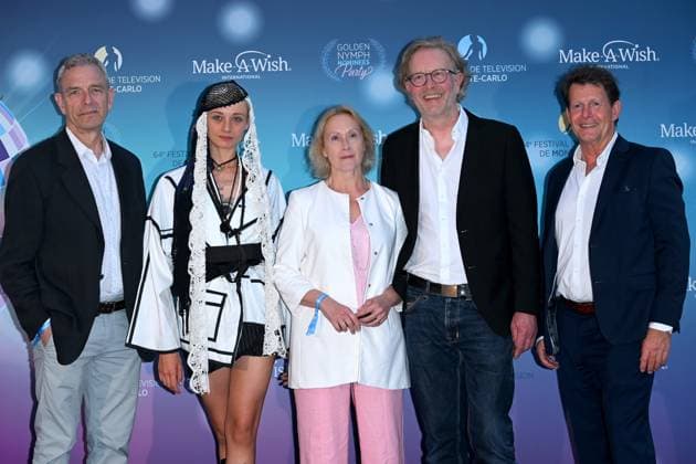 Monte-Carlo, 64th International Television Festival - Party for the Golden Nymph Award Nominees - Hélène Alexandridis, Wolfgang Cimera, Jean-Yves Berteloot, a guest, Kai Wessel  Copyright: xAlbertoxTerenghix xipa-agency.netx xAlbertoxTerenghix IPA_Agency_IPA59146406