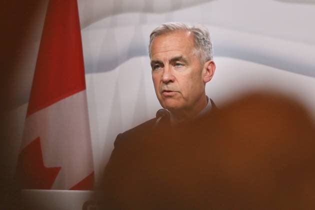 Kananaskis, Alberta, Kanada, 18.06.2025: Mountain Lodge: G7-Gipfel 2025: Der kanadische Premierminister Mark Carney spricht auf der Abschlusspressekonferenz Copyright: xdtsxNachrichtenagenturx dts_71274