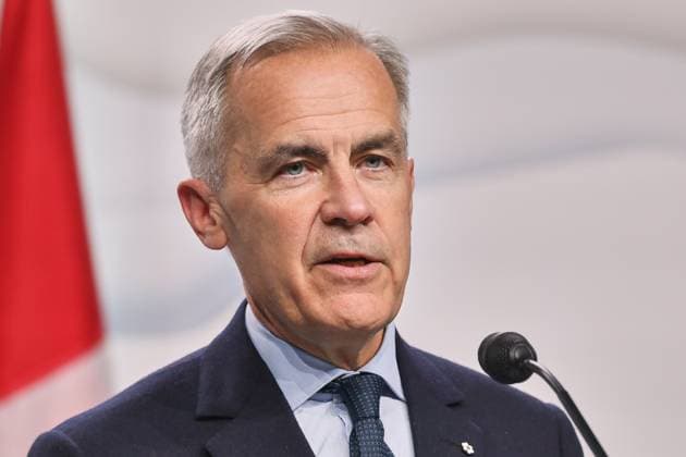 Kananaskis, Alberta, Kanada, 18.06.2025: Mountain Lodge: G7-Gipfel 2025: Der kanadische Premierminister Mark Carney spricht auf der Abschlusspressekonferenz Copyright: xdtsxNachrichtenagenturx dts_71279