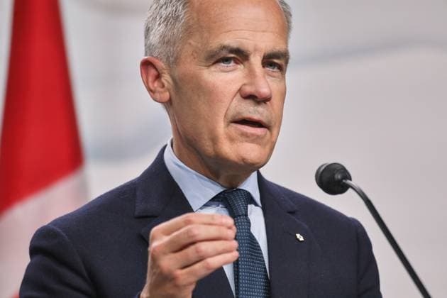 Kananaskis, Alberta, Kanada, 18.06.2025: Mountain Lodge: G7-Gipfel 2025: Der kanadische Premierminister Mark Carney spricht auf der Abschlusspressekonferenz Copyright: xdtsxNachrichtenagenturx dts_71294