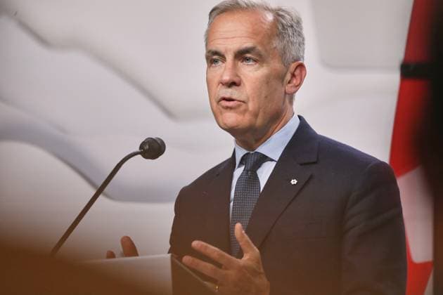 Kananaskis, Alberta, Kanada, 18.06.2025: Mountain Lodge: G7-Gipfel 2025: Der kanadische Premierminister Mark Carney spricht auf der Abschlusspressekonferenz Copyright: xdtsxNachrichtenagenturx dts_71288