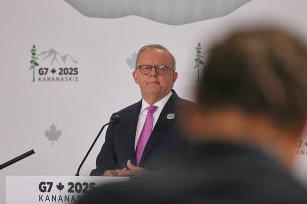 Kananaskis, Alberta, Kanada, 18.06.2025: Mountain Lodge: G7-Gipfel 2025: Der australische Premierminister Anthony Albanese spricht auf einer Abschlusspressekonferenz Copyright: xdtsxNachrichtenagenturx dts_71302