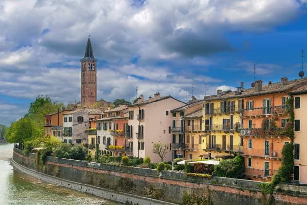 Adige River Embankment in Verona, Italy Adige River Embankment in Verona, Italy (License=RF) Copyright: xZoonar.com BorisxBreytmanx 23604309