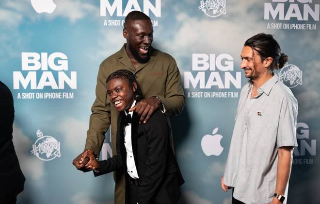 June 18, 2025, London, United Kingdom: Klevis Brahja, Michael Ebenezer, Jaydon Eastman and Aneil Karia attend the Big Man London Premiere at BFI Southbank. Big Man is a short film shot on iPhone 16 pro and presented by Apple and Merky Films. London United Kingdom - ZUMAs197 20250618_aaa_s197_523 Copyright: xLounisxTiarx