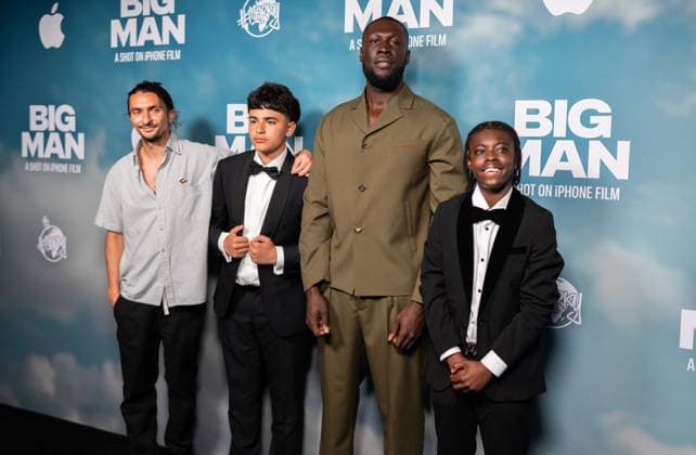 June 18, 2025, London, United Kingdom: Klevis Brahja, Michael Ebenezer, Jaydon Eastman and Aneil Karia attend the Big Man London Premiere at BFI Southbank. Big Man is a short film shot on iPhone 16 pro and presented by Apple and Merky Films. London United Kingdom - ZUMAs197 20250618_aaa_s197_570 Copyright: xLounisxTiarx