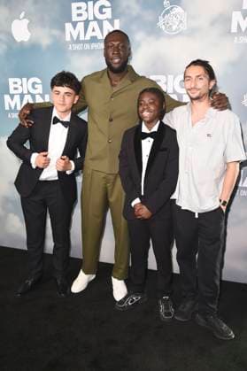 Jaydon Eastman, Stormzy, Klevis Brahja und Aneil Karia bei der Premiere des Apple iPhone 16 Pro Kurzfilms Big Man im BFI Southbank. London, 18.06.2025