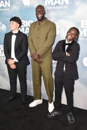 Jaydon Eastman, Stormzy und Klevis Brahja bei der Premiere des Apple iPhone 16 Pro Kurzfilms Big Man im BFI Southbank. London, 18.06.2025