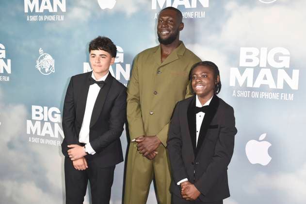 Jaydon Eastman, Stormzy und Klevis Brahja bei der Premiere des Apple iPhone 16 Pro Kurzfilms Big Man im BFI Southbank. London, 18.06.2025