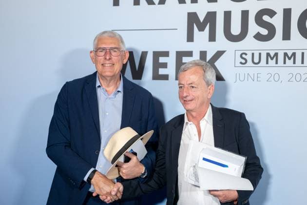 Summit France Music Week - Palais Garnier - Paris Lyor Cohen and Guest attending the 2025 France Music Week Summit. From the iconic Palais Garnier, the France Music Week Summit brings together global music leaders to shape the future of the industry in the age of digital, AI, and new creative horizons. France, Palais Garnier, Paris on June 20, 2025. Photo by Alexis Jumeaux ABACAPRESS.COM Paris Ile-de-France France  Copyright: xJumeauxAlexis ABACAx