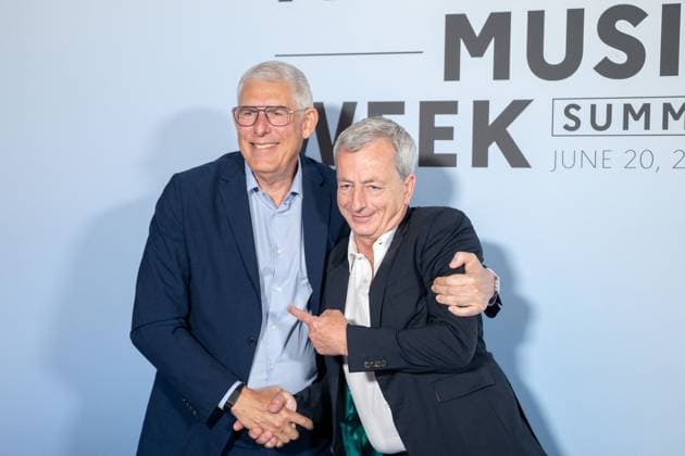 Summit France Music Week - Palais Garnier - Paris Lyor Cohen and Guest attending the 2025 France Music Week Summit. From the iconic Palais Garnier, the France Music Week Summit brings together global music leaders to shape the future of the industry in the age of digital, AI, and new creative horizons. France, Palais Garnier, Paris on June 20, 2025. Photo by Alexis Jumeaux ABACAPRESS.COM Paris Ile-de-France France  Copyright: xJumeauxAlexis ABACAx