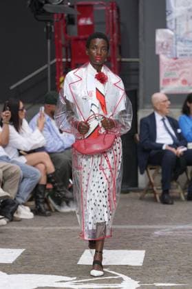 Mailand Fashion Week, Fiorucci Modenschau Milan, Milan Men s Fashion Week: Spring Summer 2026 - Men s Fashion, Spring Summer 2026 - Fiorucci fashion show - catwalk in the photo: Model  Copyright: xRiccardoxGIordanox xipa-agency.netx xRiccardoxGiordanox IPA_Agency_IPA59292737