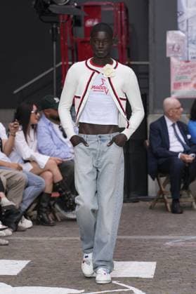 Mailand Fashion Week, Fiorucci Modenschau Milan, Milan Men s Fashion Week: Spring Summer 2026 - Men s Fashion, Spring Summer 2026 - Fiorucci fashion show - catwalk in the photo: Model  Copyright: xRiccardoxGIordanox xipa-agency.netx xRiccardoxGiordanox IPA_Agency_IPA59292774