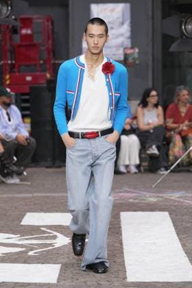 Mailand Fashion Week, Fiorucci Modenschau Milan, Milan Men s Fashion Week: Spring Summer 2026 - Men s Fashion, Spring Summer 2026 - Fiorucci fashion show - catwalk in the photo: Model  Copyright: xRiccardoxGIordanox xipa-agency.netx xRiccardoxGiordanox IPA_Agency_IPA59292845