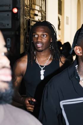 Milan, Milan Men s Fashion Week Spring Summer 2026 - Men s Fashion, Spring Summer 2026 - PDF by Domenico Formichetti Fashion Show - Arrivals. In the photo: Rafael Leao (AC Milan striker)  Copyright: xAlessandroxBremecx xipa-agency.netx xx IPA_Agency_IPA59296132