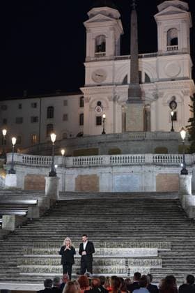 Rome, Piazza di Spagna Biagio Agnes Award 2025, In the photo: Mata Venier Alberto Matano  Copyright: xVincenzoxLandix xipa-agency.netx xVincenzoxLandix IPA_Agency_IPA59312983
