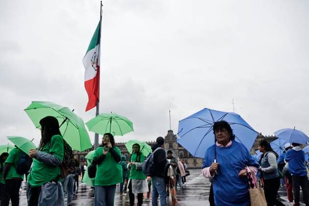 June 22, 2025, Mexico, Cdmx, Mexico: Hundreds of people gathered in Mexico City s Plaza de la ConstitucioÂ³n to break the record for the world s largest LGBTTTIQA+ flag. For this event, they used umbrellas in the same colors as the gay community flag. Mexico Mexico - ZUMAp204 20250622_zip_p204_014 Copyright: xJosuexPerezx
