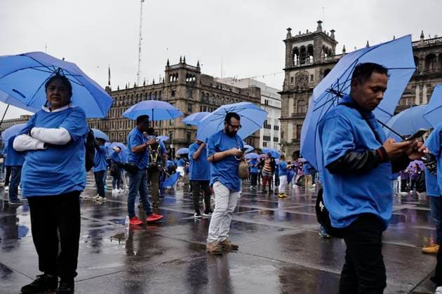 June 22, 2025, Mexico, Cdmx, Mexico: Hundreds of people gathered in Mexico City s Plaza de la ConstitucioÂ³n to break the record for the world s largest LGBTTTIQA+ flag. For this event, they used umbrellas in the same colors as the gay community flag. Mexico Mexico - ZUMAp204 20250622_zip_p204_015 Copyright: xJosuexPerezx