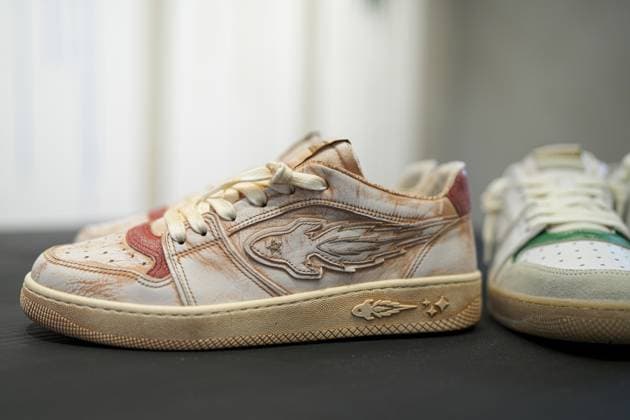 Milan, Italy: Milan, Milan Men s Fashion Week: Spring Summer 2026 - Men s Fashion, Spring Summer 2026 - Enterprise Japan presentation - details in the photo: shoe detail Milan Italy  - ZUMAp169 20250622_zea_p169_542 Copyright: xRiccardoxGiordanox