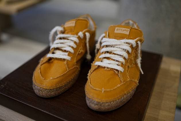Milan, Italy: Milan, Milan Men s Fashion Week: Spring Summer 2026 - Men s Fashion, Spring Summer 2026 - Enterprise Japan presentation - details in the photo: shoe detail Milan Italy  - ZUMAp169 20250622_zea_p169_544 Copyright: xRiccardoxGiordanox