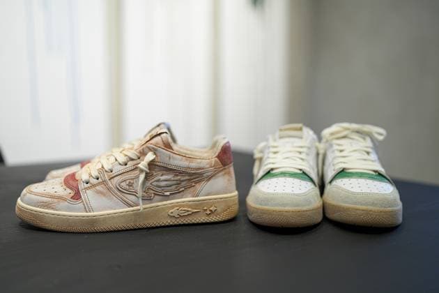 Milan, Italy: Milan, Milan Men s Fashion Week: Spring Summer 2026 - Men s Fashion, Spring Summer 2026 - Enterprise Japan presentation - details in the photo: shoe detail Milan Italy  - ZUMAp169 20250622_zea_p169_609 Copyright: xRiccardoxGiordanox