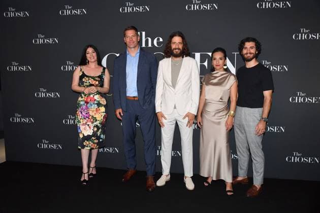 Rome, Cinema Adriano Premiere of the Series The Chosen The Last Supper , In the photo: Elizabeth Tabish Dallas Jenkins Jonathan Roumie Vanessa Bonavente George Harrison Xanthis  Copyright: xVincenzoxLandix xipa-agency.netx xVincenzoxLandix IPA_Agency_IPA59399158