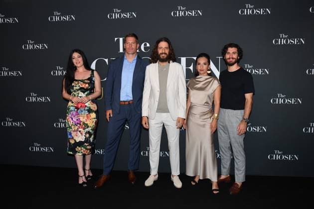 Rome, Cinema Adriano Premiere of the Series The Chosen The Last Supper , In the photo: Elizabeth Tabish Dallas Jenkins Jonathan Roumie Vanessa Bonavente George Harrison Xanthis  Copyright: xVincenzoxLandix xipa-agency.netx xVincenzoxLandix IPA_Agency_IPA59399288